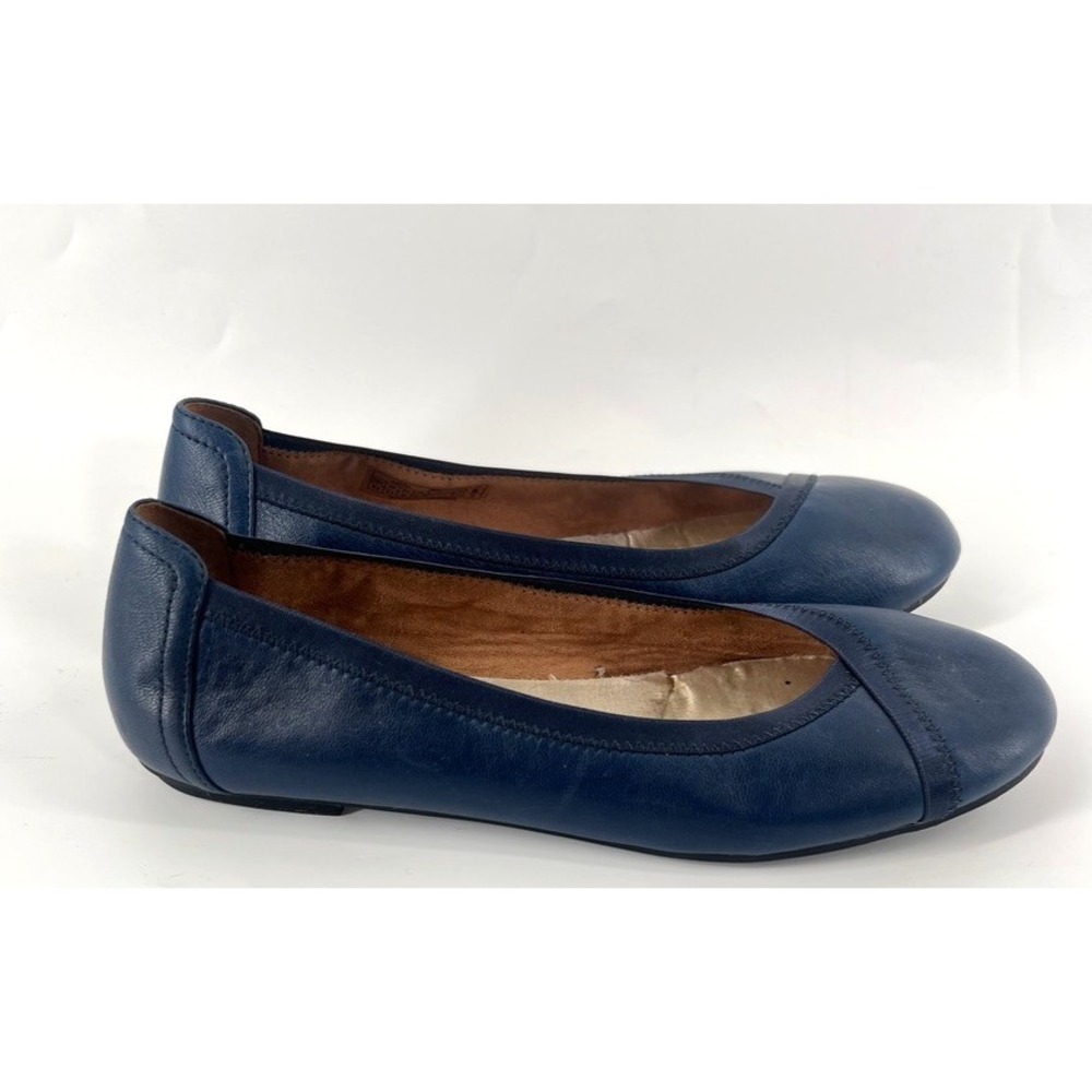 Vionic Caroll Ballet Flats Women's 8.5 Navy Blue Leather Orthotic Comfort Shoes